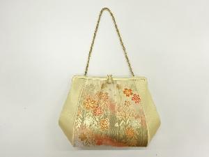 リサイクル　枝垂れ桜模様織出し和装バッグ